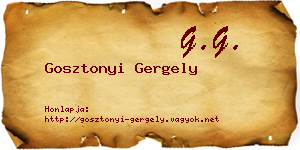 Gosztonyi Gergely névjegykártya